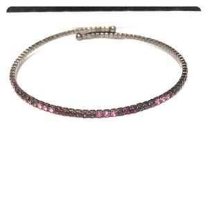 Pink and ruby gem choker necklace